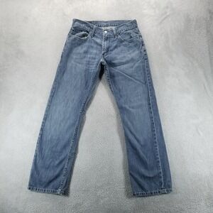Levis 514 Jeans Mens 33x32 Blue Regular Straight Mid Rise Dark Wash